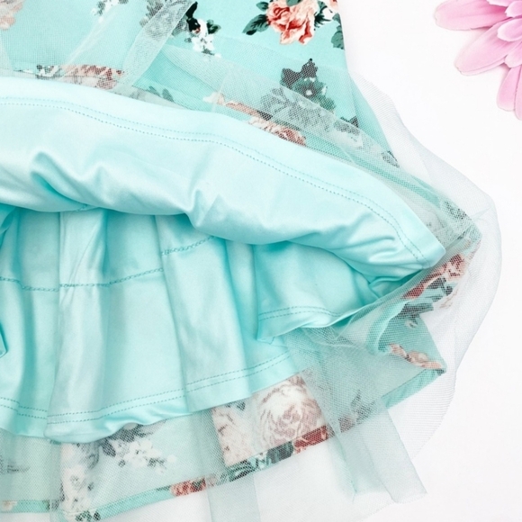 NEW Hot Topic Mint Floral Halter Rockabilly Retro Swing Crinoline Dress Size XL - Picture 12 of 15